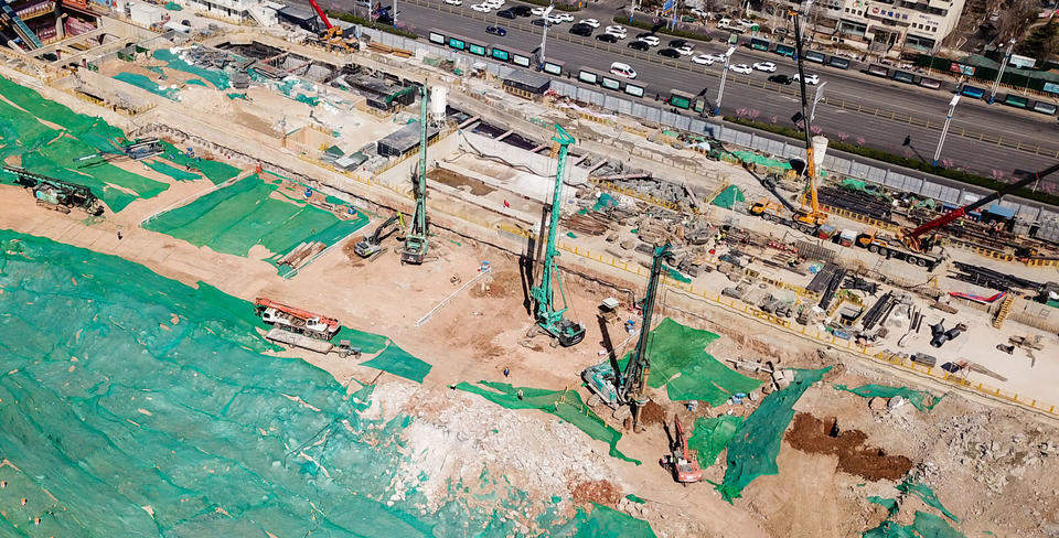 济南千佛山北广场渐具雏形,施工进入地下阶段